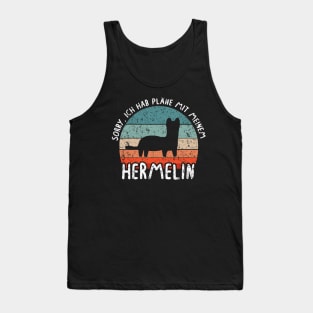 Hermelin Retro Design Vintage Familie Wildtier Tank Top